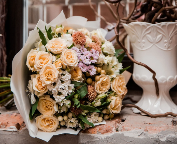 Bouquet in spiral technique